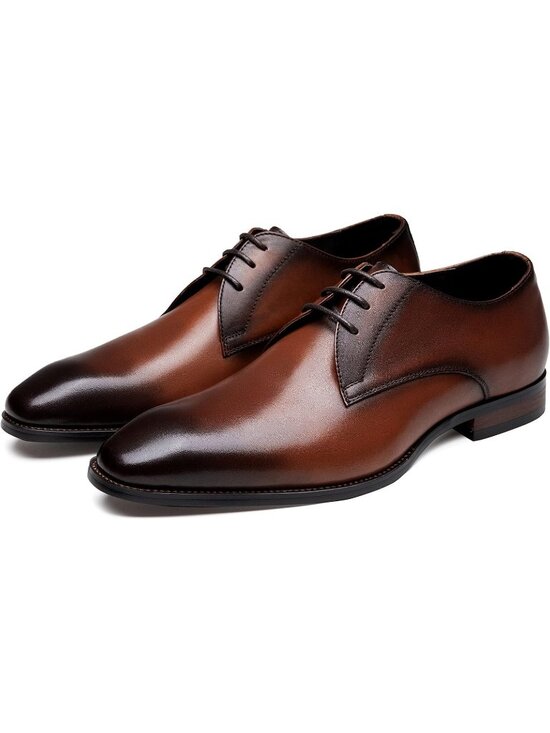 Men\'s Yellow Brown 1 Dress Shoes Leather Wingtip Formal Business Oxford Shoes